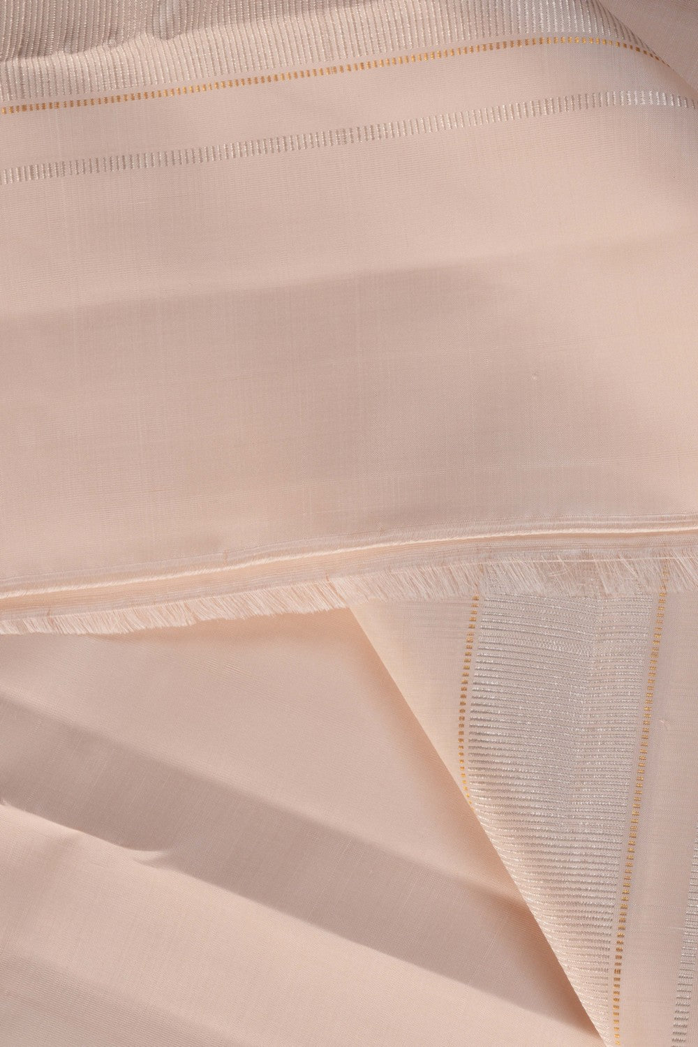 Image of Arani Silk Beige Dhoti With Kanduva (8 X 4)